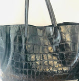 Large Leather Tote - Croc Print (5183108874374)