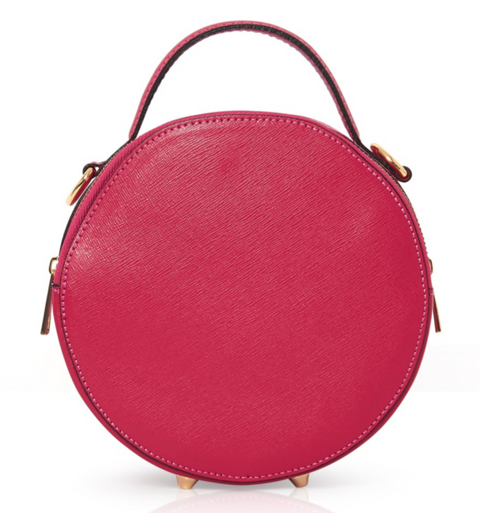 Raspberry Cross body Leather Bag  - Personalised (6813966696582)