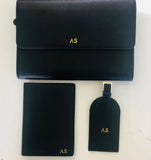 Luxury Travel Gift Set for Him - Black Grained Leather (6753910030470)