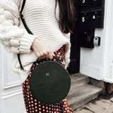 Personalised Croc Leather Round Circle Bag (2213100060734) (6704190521478)