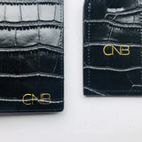 Black Croc Passport & Luggage Tag Set (5139870351494) (6651712241798)