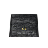 Personalised Black Croc Leather Cardholder (4289309474950)