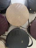 Personalised Leather Circle Bag - Croc (6704186392710)