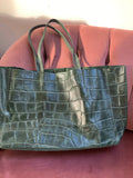 Large Leather Tote - Croc Print (5183108874374)