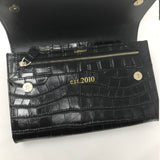 Personalised Travel Wallet - Black Croc (4467680804998)