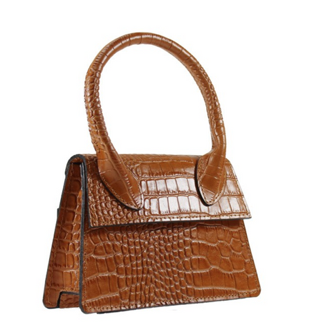 Soft stirrup light hot sale pink crocodile shoulder bag