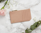 Leather Zip Card Holder - Nude (5183132893318)
