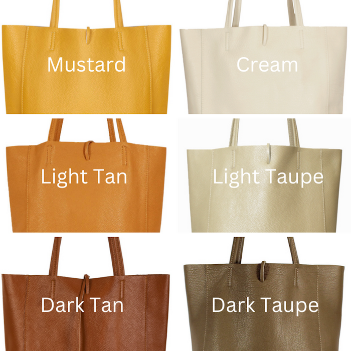 Leather Tote Bag - 15 Colours (2213101109310) (6861666943110)
